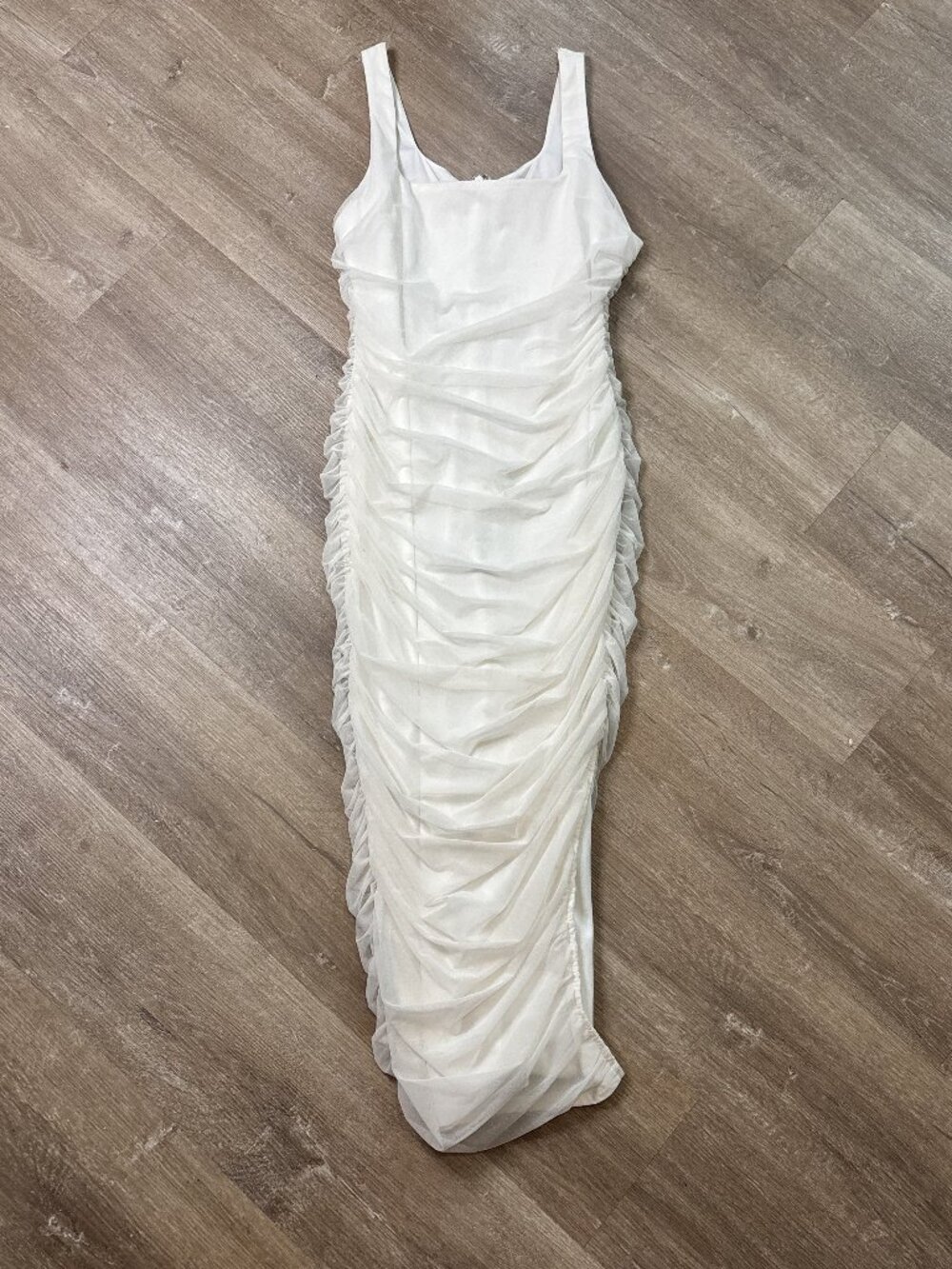 Lulu's White Ruched Dress